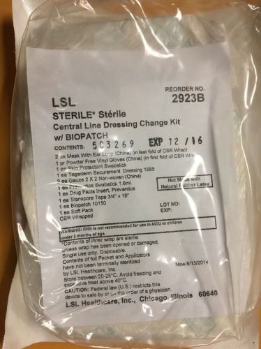 2923b lsl central line dressing change kit w/biopatch. sterile.- 1 pc for sale