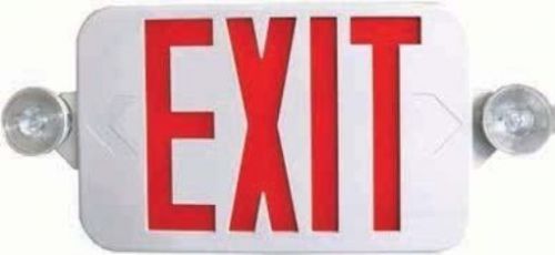 Ciata Lighting All LED Decorative Red Exit Sign &amp; Emergency Light Combo with