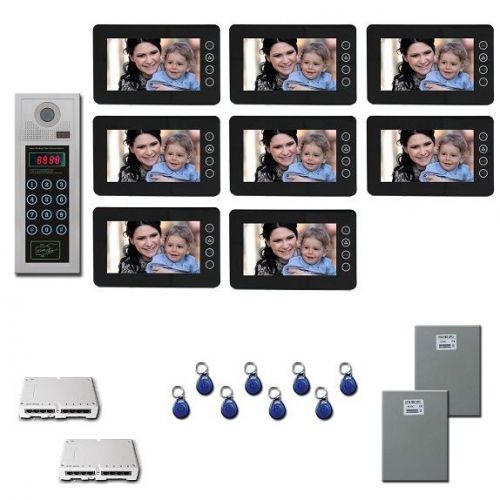 Office Building Video Entry 8 seven inch color monitor door entry kit
