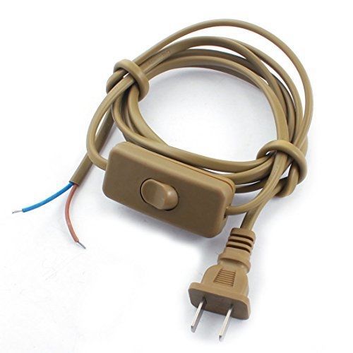 Uxcell brown us plug lamp power cord inline button switch 1.8m ac110v ac250v for sale
