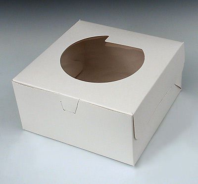 10&#034; x 10&#034; x 5&#034; White Bakery Box - With Window (100 Boxes)