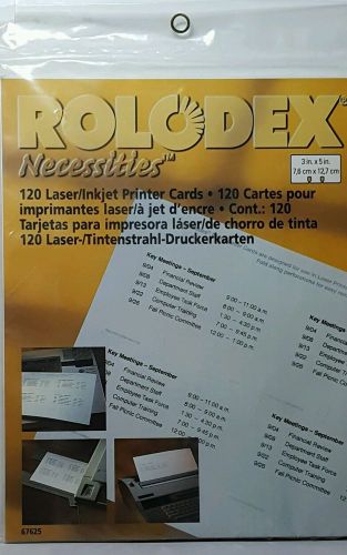 Rolodex Necessities - 120 Laser/Inkjet Printer Cards NIP