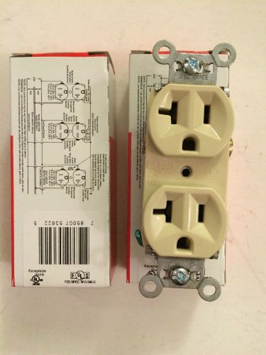 Lot Of 2 Pass &amp; Seymour 5362-I Duplex Receptacle Ivory