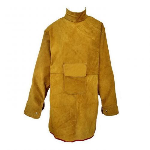 47.2&#034; l leather bib welding apron heat insulation protection safety clothes xg for sale