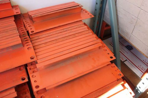 100 pallet rack 12&#034; row spacers - orange color - in used condition for sale