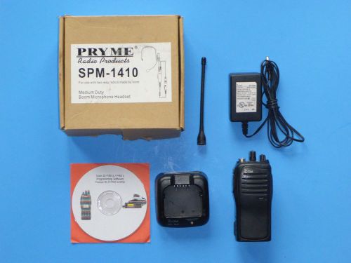 Icom F4011 UHF radio battery antenna belt clip charger software &amp; new headset mi