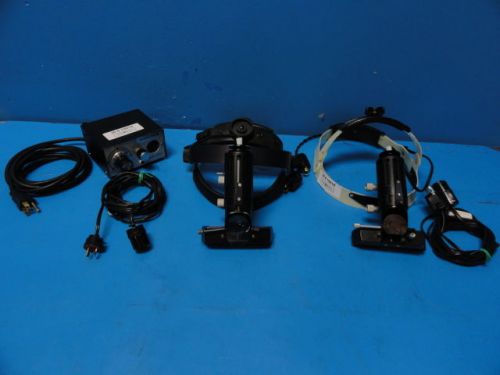 2 x Frigitronics Indirect Ophthalmoscopes W/ Bausch &amp; Lomb Power Supply (10918 )