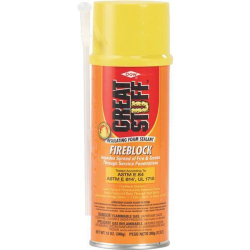 12 Pk GREAT STUFF 12 Oz Orange Color Smoke Fire Block Foam Sealant 306179