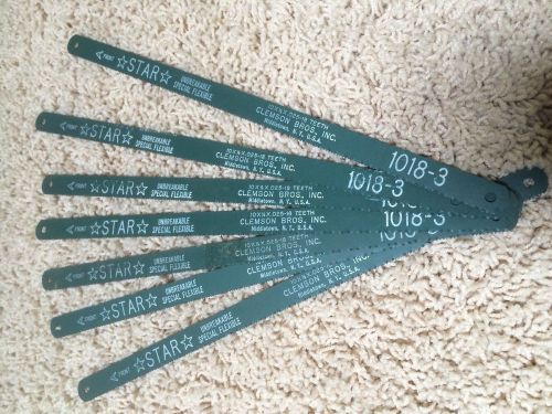 STAR 1018-3 10&#034; 18T HACKSAW BLADES (7) Lot of 7 Clemson Bros Hack Saw Blades