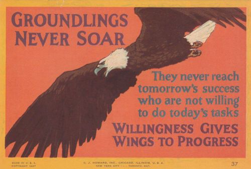1927 Sales Advice Card-GROUNDLINGS NEVER SOAR