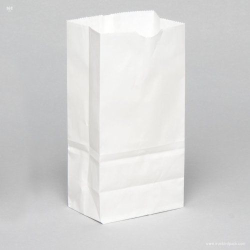 Duro 4 lb. Recycled White Paper Bag - 500 per pack