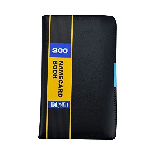 MyLifeUNIT Business Name Card Book, PU Leather Name Card Holder for 300 Cards