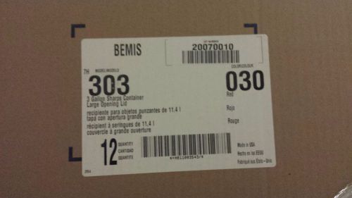 Bemis 303030 Sharps Container Biohazard Needle Disposal 3 Gallon, Case of 12