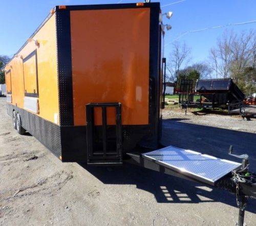 Concession trailer 8.5&#039; x 26&#039; orange food event catering for sale