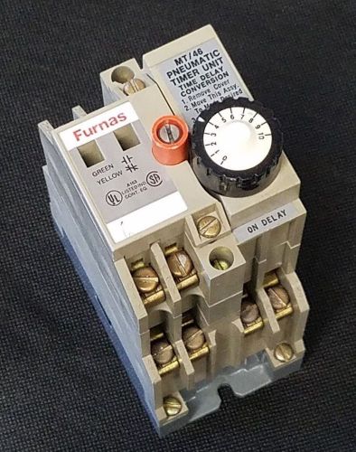 Furnas 46mt40f control relay 600v 10a &amp; 46mtt pneumatic timer attachment mt/46 for sale
