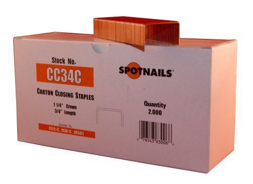 OpenBox Spot Nails CC34C 1-1/4-Inch Crown 3/4-Inch Leg Carton Closing Staple