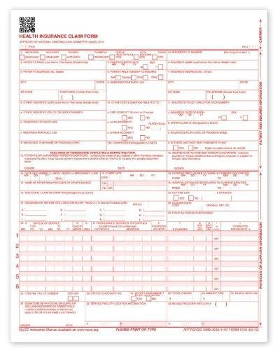EGPChecks EGP CMS-1500 Laser Printer Medical Claims Form (100 Sheets)