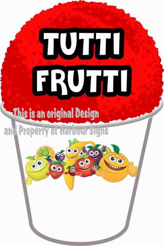 Tutti frutti decal 7&#034; shaved ice sno cone italian ice concession food truck for sale