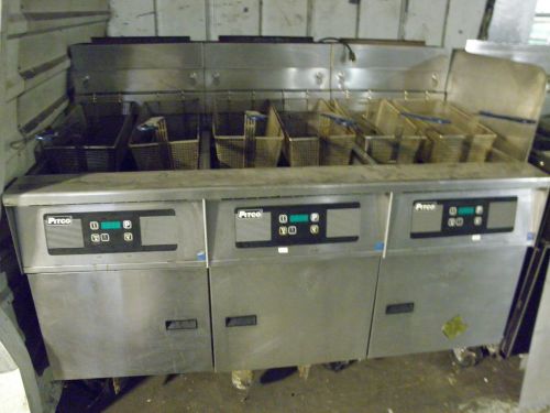 Pitco sg18 six basket nat gas high volume 140,000 btu fryer with filter system for sale