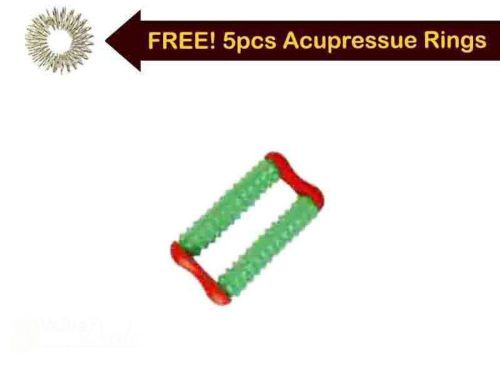 New Mini Double Roller Massager Acupuncture Refleaxology With 5 Free Acu. Rings