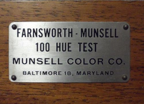Farnsworth Munsell 100 Hue Test. Macbeth (Kollmorgen corporation)