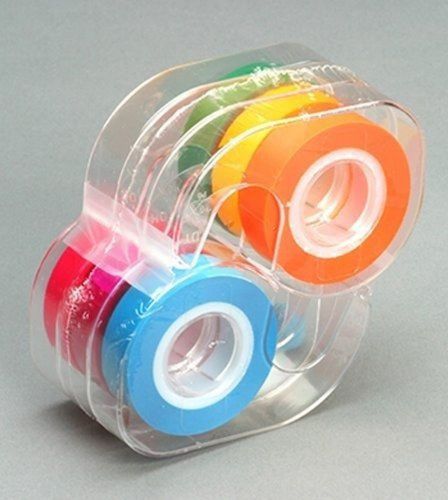 Removable highlighter tape; 1 roll each of 6 fluorescent colors - 6 roll pack... for sale