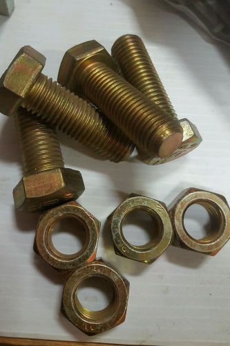 M20- 2.5 X 60 Hex head bolt with nuts (4pcs/ea) gold