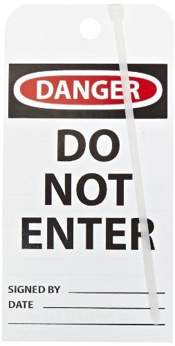 Nmc rpt161 &#034;danger - do not enter do not remove this tag!&#034; accident prevention for sale
