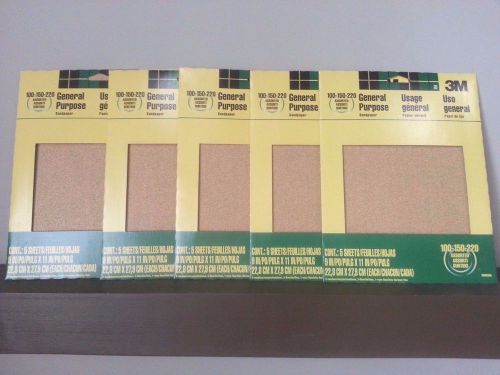 3M 9005NA 9-Inch by 11-Inch Aluminum Oxide Sandpaper, Assorted New - 5 Packs