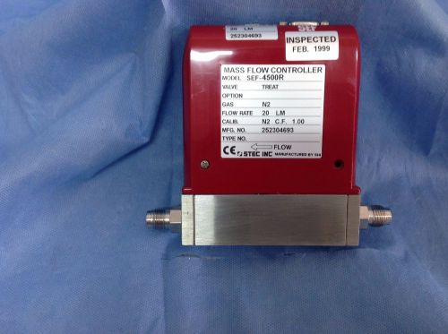 Stec inc.  sef4500r mass flow controller, gas n2, flow rate 20 lm for sale