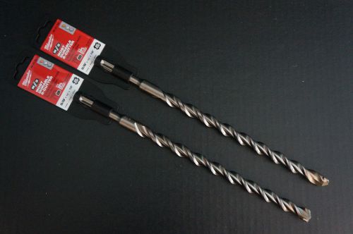 Lot of 2 MILWAUKEE 48-20-7604 SDS Plus Hammer Drill Bit 5/8&#034; x 12&#034; Carbide