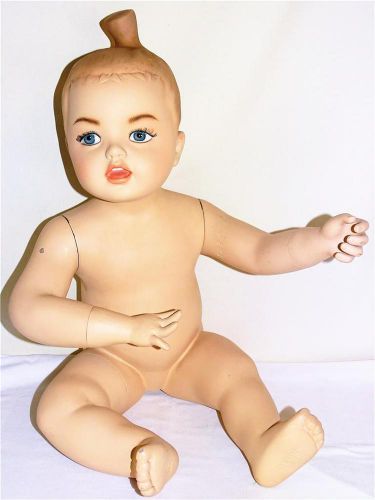 Vintage 1960s French Baby Toddler Articulated Mannequin Mannekin Big Blue Eyes