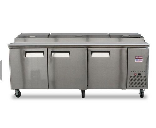 NEW PIZZA PREP TABLE REFRIGERATED 96&#034; 8&#039; 3 DOOR 26 Cu.ft 93&#034; FREE SHIPPING !