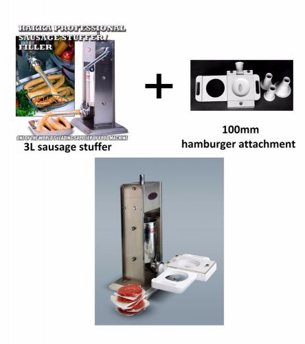 3L/7Lb  2 Speeds Stainless Steel Sausage Maker  With Burger Attachment (SV-3+A)