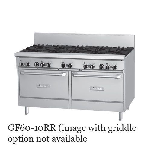 Garland gfe60-4g36rr range, 60&#034; wide, 4 burners (26,000 btu), 36&#034; wide x 23&#034; fro for sale