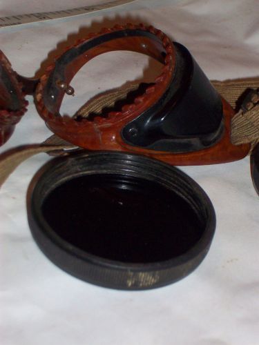 Rare pair nw 5 glass lens goggles. cutting, grinding welding torching steam punk for sale