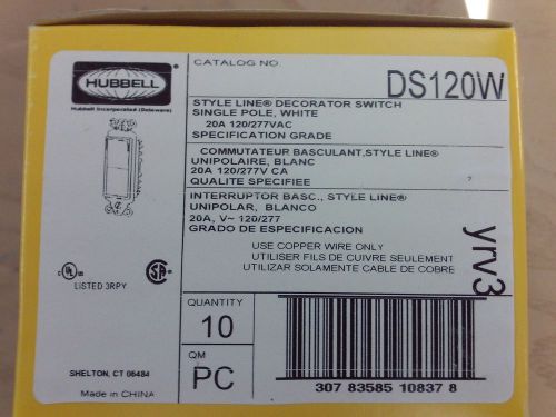 Hubbell DS120W Style Line Decorator Switch #1B-1229-F28