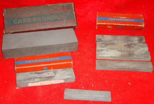 7 Assorted Carborundum Sharpening Stones Hones (Sword, Knife, Razor, Machinist)