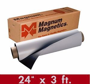 Magnum Mag 24&#034; width x 3 Ft ROLL 30 Mil. Blank Magnetic Sign Sheet Cars / Crafts
