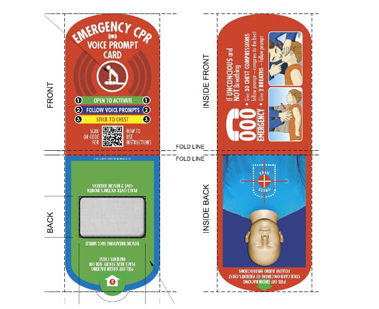 CPR-C AED training helper CPR voice card