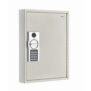 Key Cabinet 13in. W x 17in. H Digital Lock Rust-Resistant Hardware Steel White