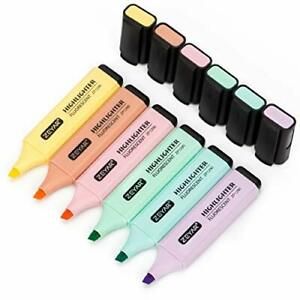 ZEYAR Highlighter, Pastel Colors Chisel Tip Marker Pen, Assorted Colors