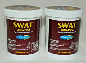 Lot of 2 Swat Fly Repellent Ointment Natural Pyrethrin Formula Equine Horse 7 oz