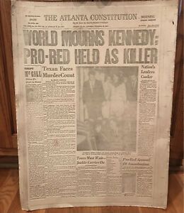 Vintage Cardboard AJC Newspaper Printing Typeset JFK ASSASSINATION 1963 Atlanta