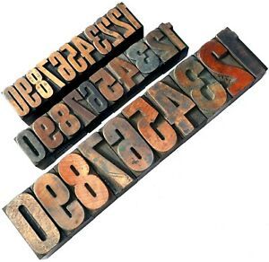 Letterpress WOOD Type 3 x MIXED sets Numbers 31pcs 1&#034; &amp; 1 5/8&#034; **FAB selection**