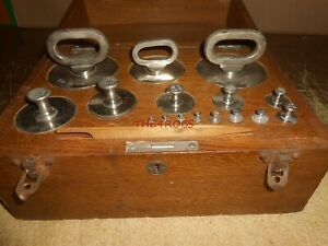 Vintage Set of Troemner Precision Scale Calibration Weight Set in Box Pounds