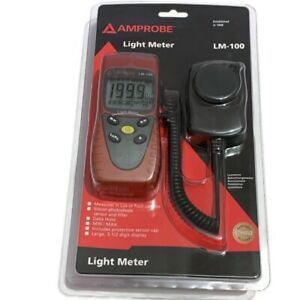 Amprobe LM-100 Digital Light Meter with Sensor Cap and Carry Case