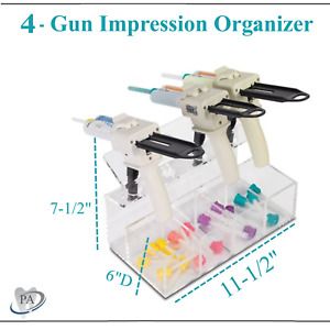 Dental Acryic Impression Gun Holder &amp; HP Mixing Tips Organizer, 4- VPS Gun Rack