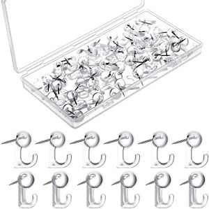 Push Pin Hooks Plastic Heads Pin Tacks Clear Wall Push Pins for Cork Board Map P