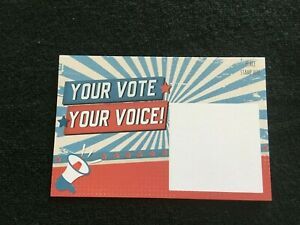 &#034;99&#034; Bulk Voter Postcards 4x6” - Your Vote Your Voice, Red, White and Blue Theme